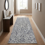 Olive Green Vintage Floral Medallion Wool Rug Runner