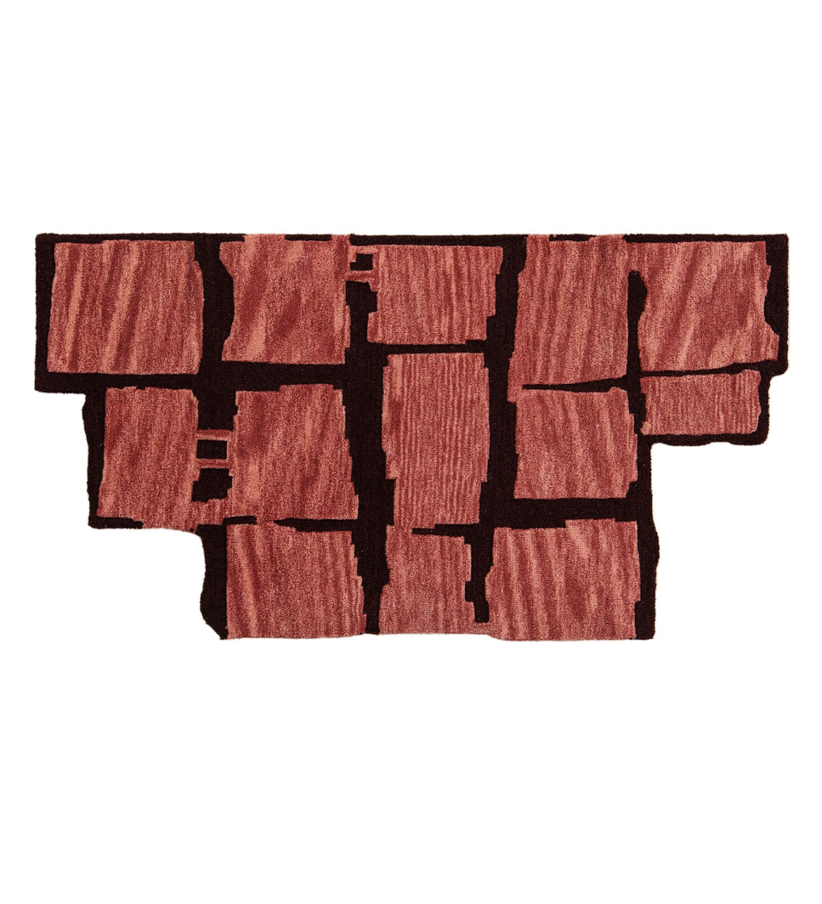 Blush Pink & Brown Modern Block Wool Wall Art 9