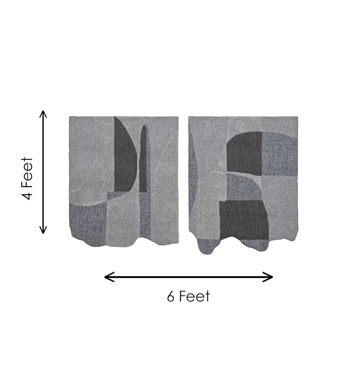 Grey & Charcoal Abstract Geometric Wool Wall Art (2-Panel Set) 8