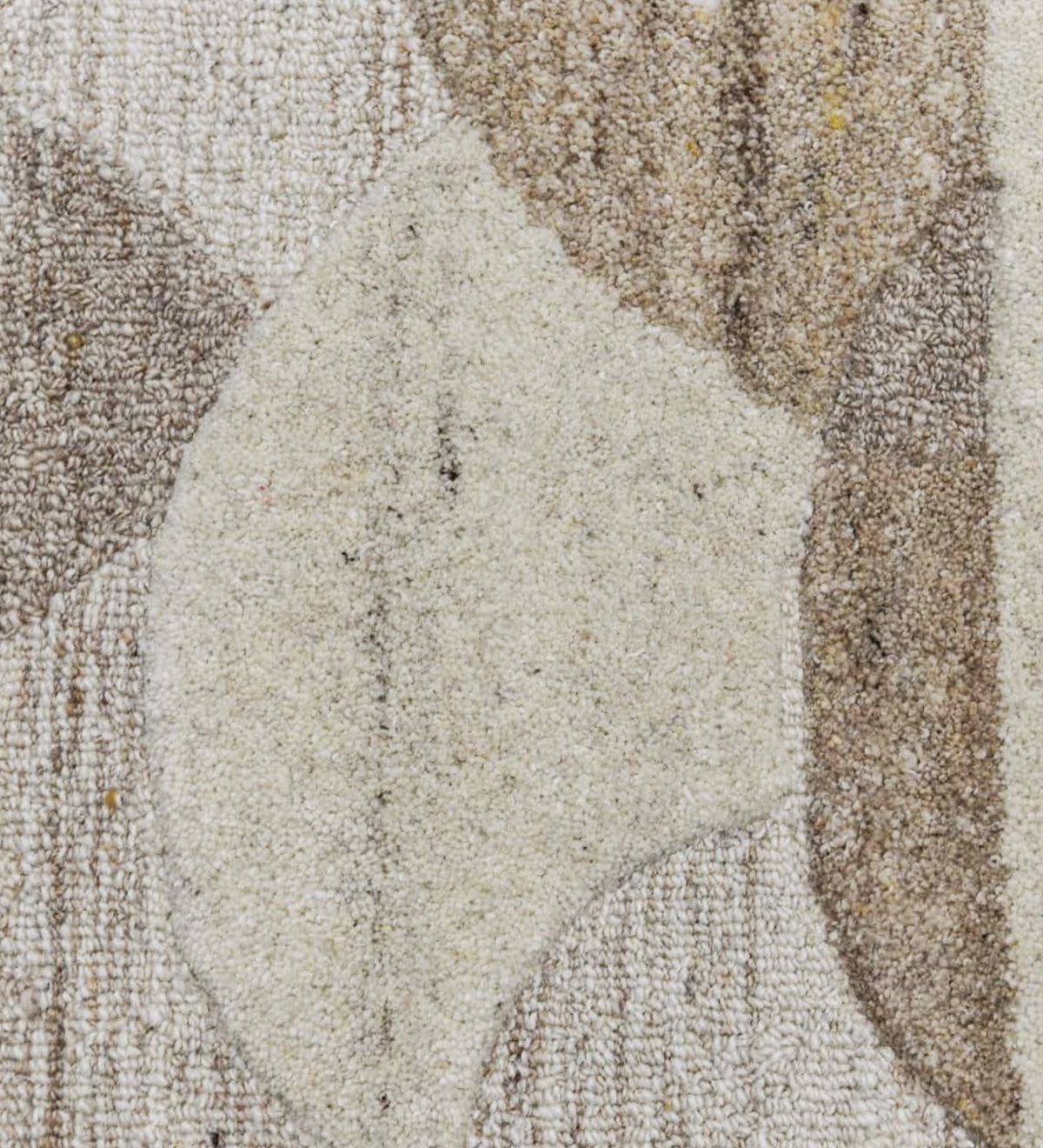 Beige & Tan Circle Stripe Wool Wall Art, Scalloped Edge 9