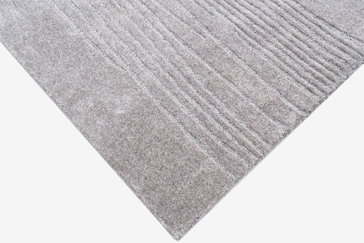 Ivory & Beige Abstract Wave Wool & Silk Rug — Square 4