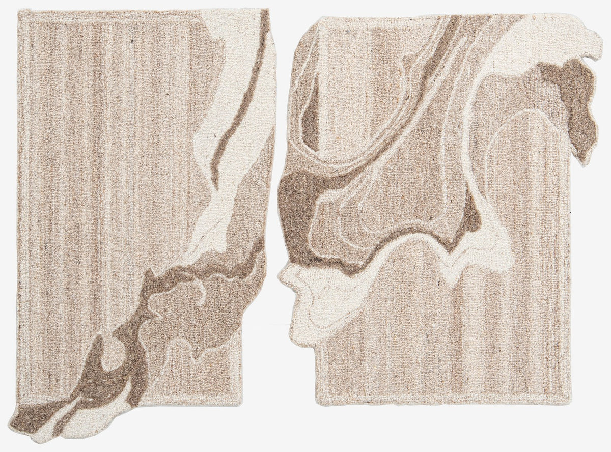 Ivory & Beige Abstract Marble Swirl Wool Wall Art (2-Panel Set) 10