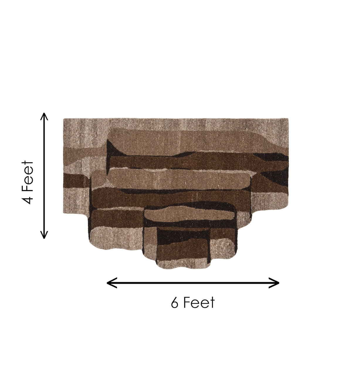 Brown & Beige Abstract Terraced Wool Wall Art 7