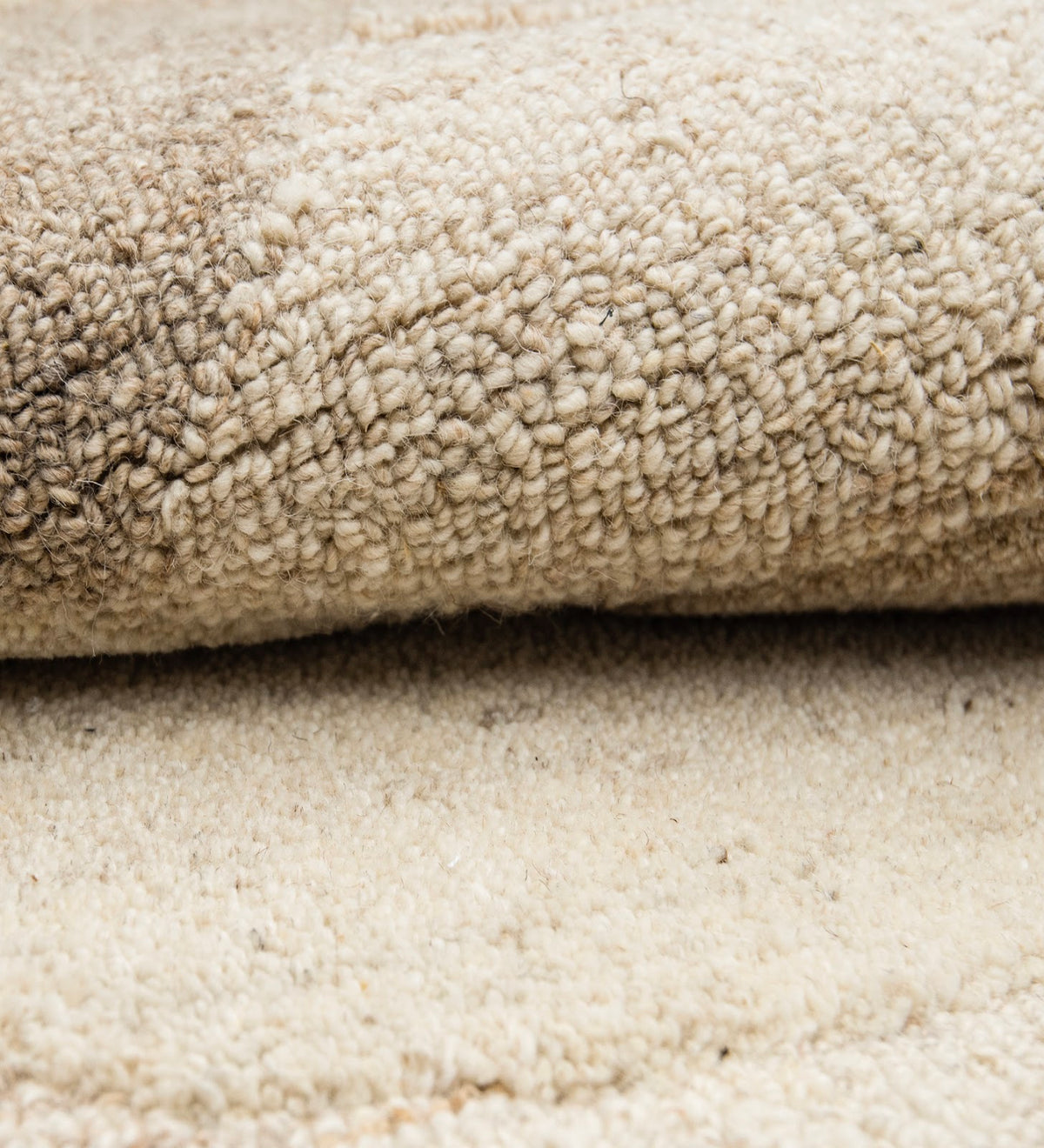 Beige & Tan Circle Stripe Wool Wall Art, Scalloped Edge 4