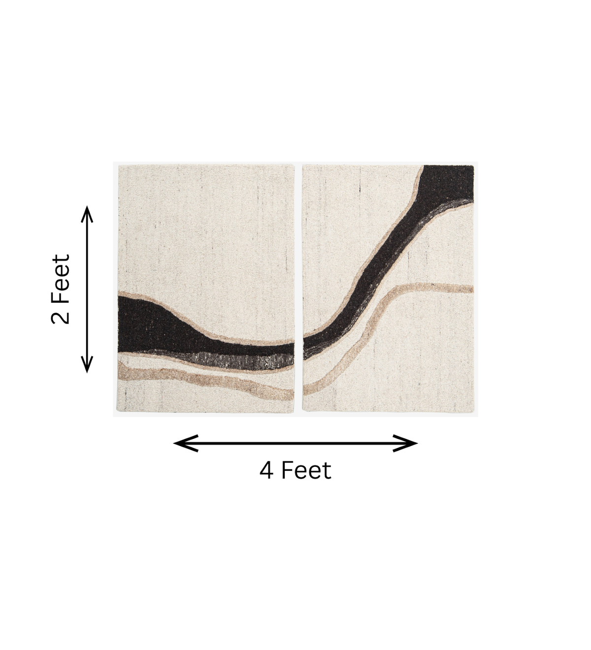 Brown & Tan Wave Stripe Wool Wall Art (2-Panel Set) 1