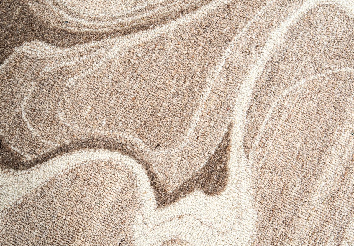 Ivory & Beige Abstract Marble Swirl Wool Wall Art (2-Panel Set) 6