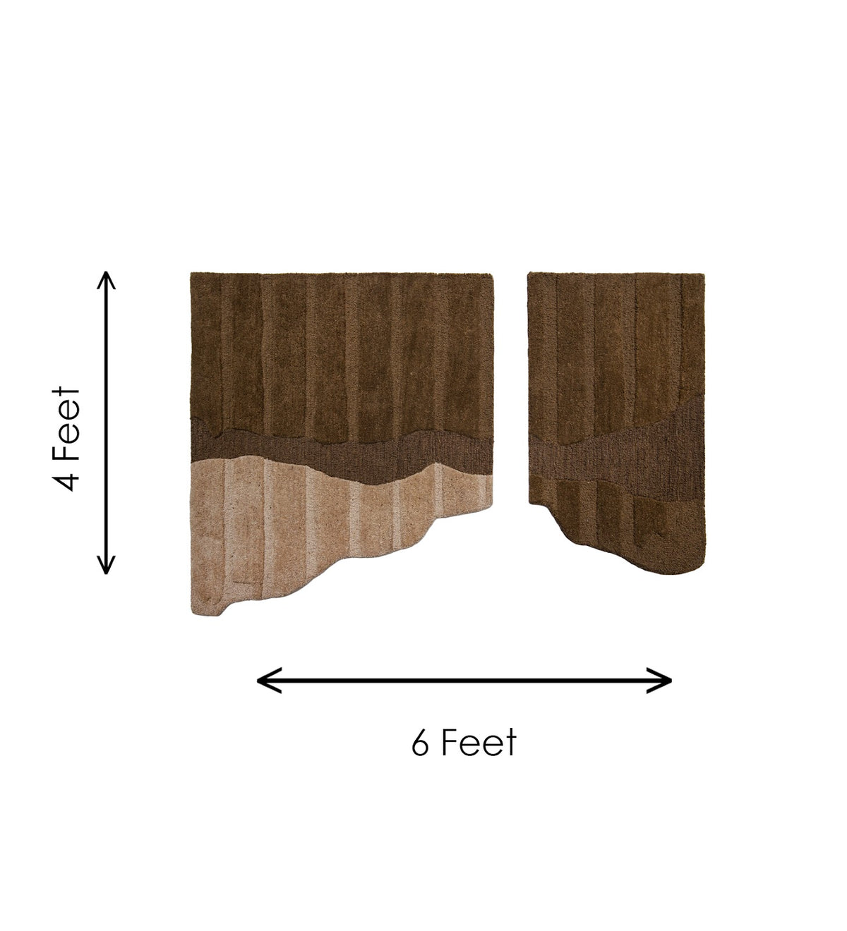 Brown & Tan Wave Stripe Wool Wall Art (2-Panel Set) 7