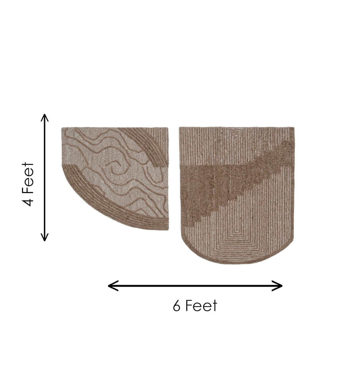 Beige & Taupe Swirl and Chevron Wool Wall Art (2-Panel Set) 7