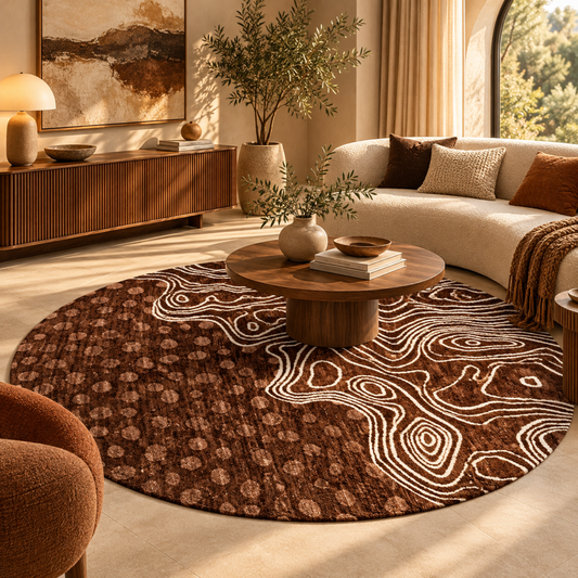 Rovena Round Rust Rug