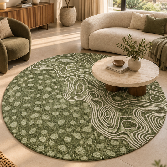 Rovena Round Sage Green Rug