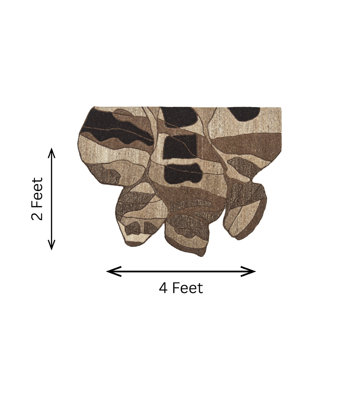 Brown, Beige & Black Abstract Leaf Wool Wall Art 2
