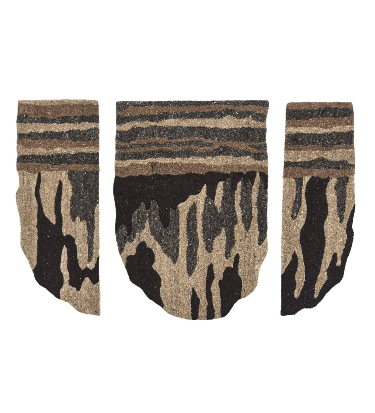 Beige & Black Abstract Stripe Wool Wall Art (3-Panel Set) 6