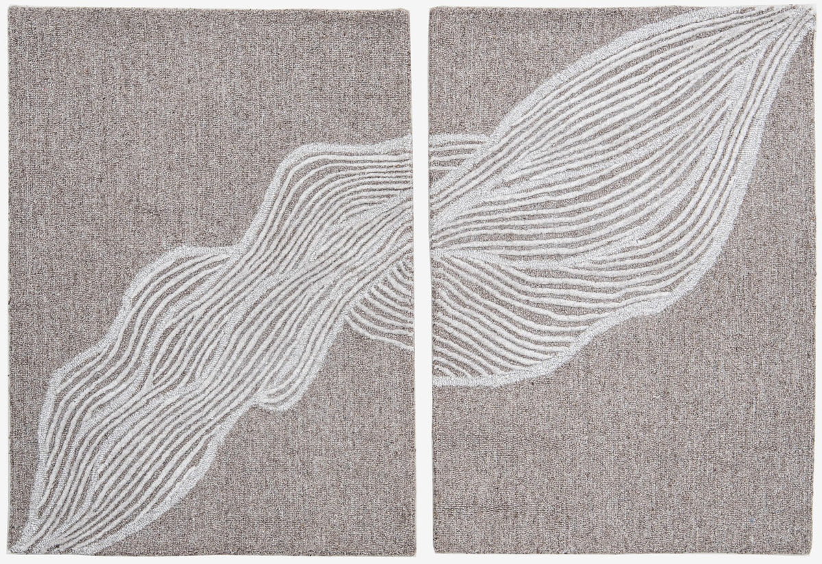 Ivory & Grey Abstract Branch Wool Wall Art 12