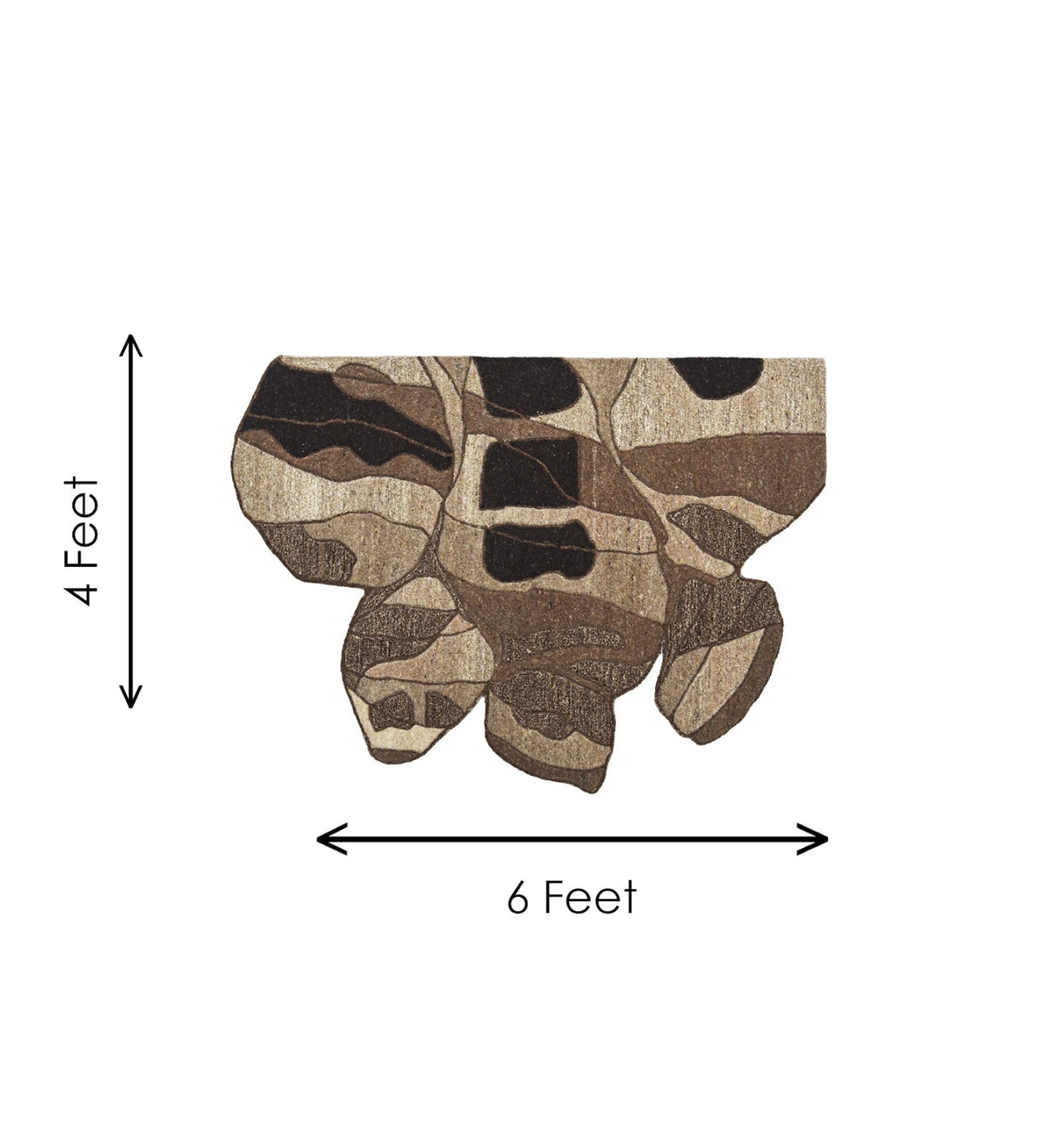Brown, Beige & Black Abstract Leaf Wool Wall Art 7