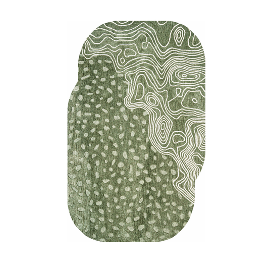 Rovena Shaped Sage Green Rug