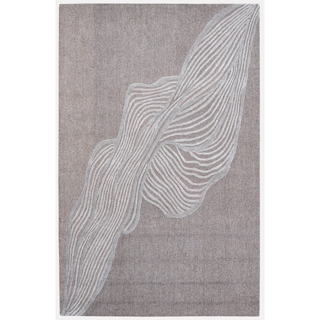 Ivory, Grey & Charcoal Abstract Flow Wool & Silk Rug — Shaped 5