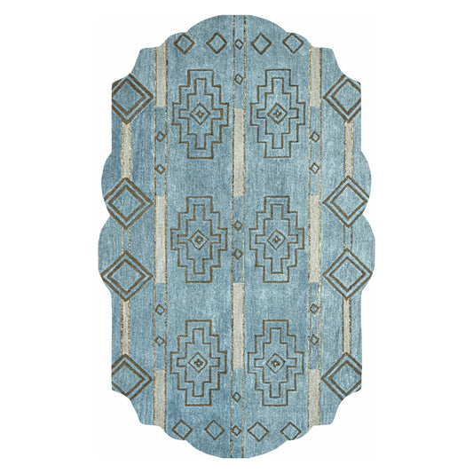 Zarevik Blue Shaped Rug