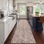 Chocolate Brown Vintage Floral Medallion Wool Rug Runner