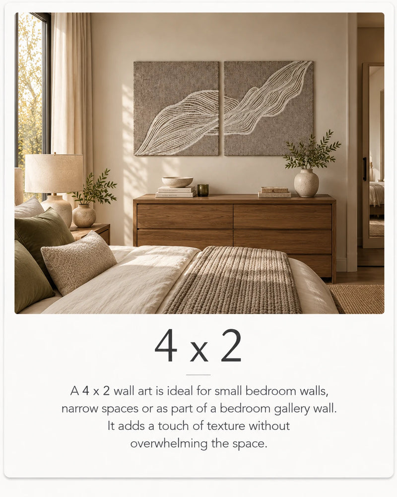4 x 2 wall art above a bedroom dresser
