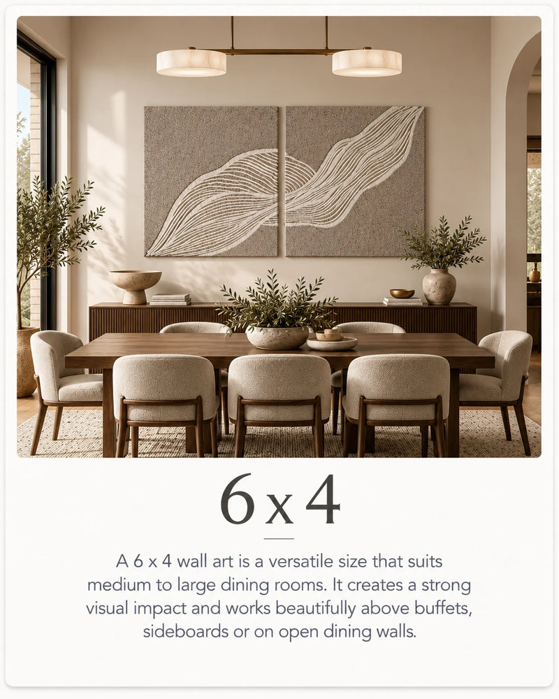 6 x 4 wall art in a dining room