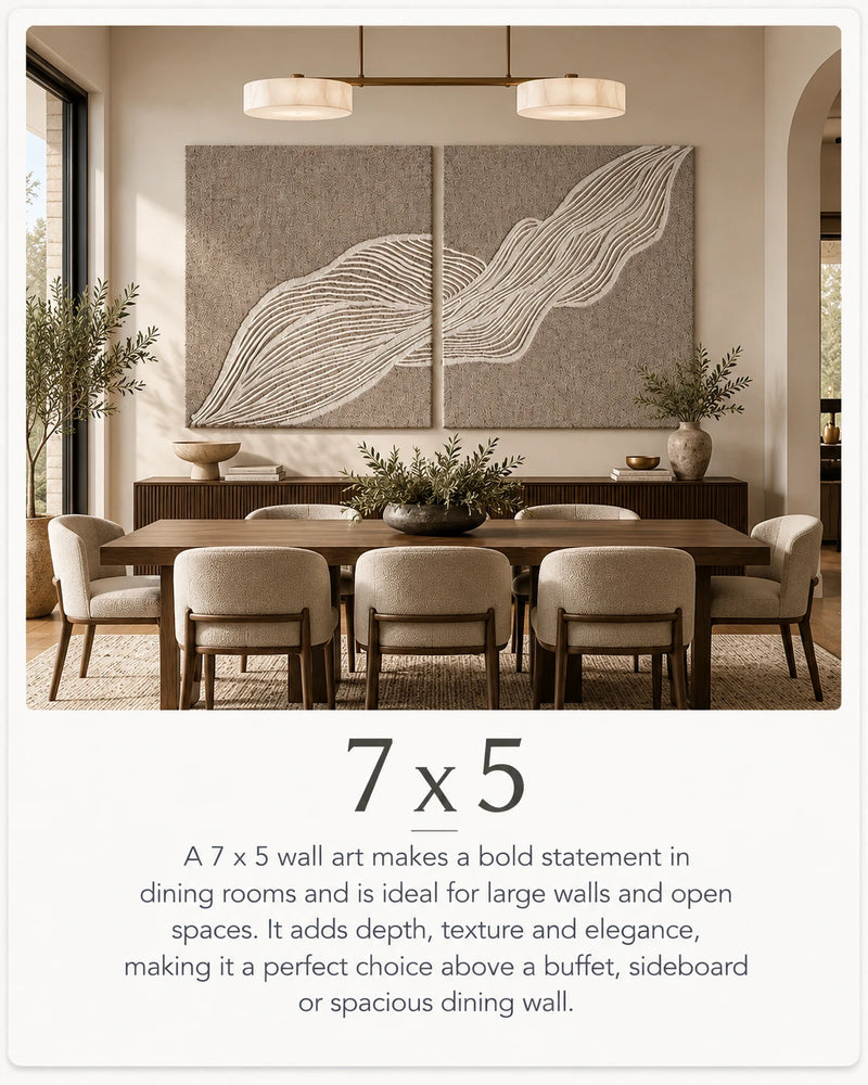7 x 5 wall art in a dining room