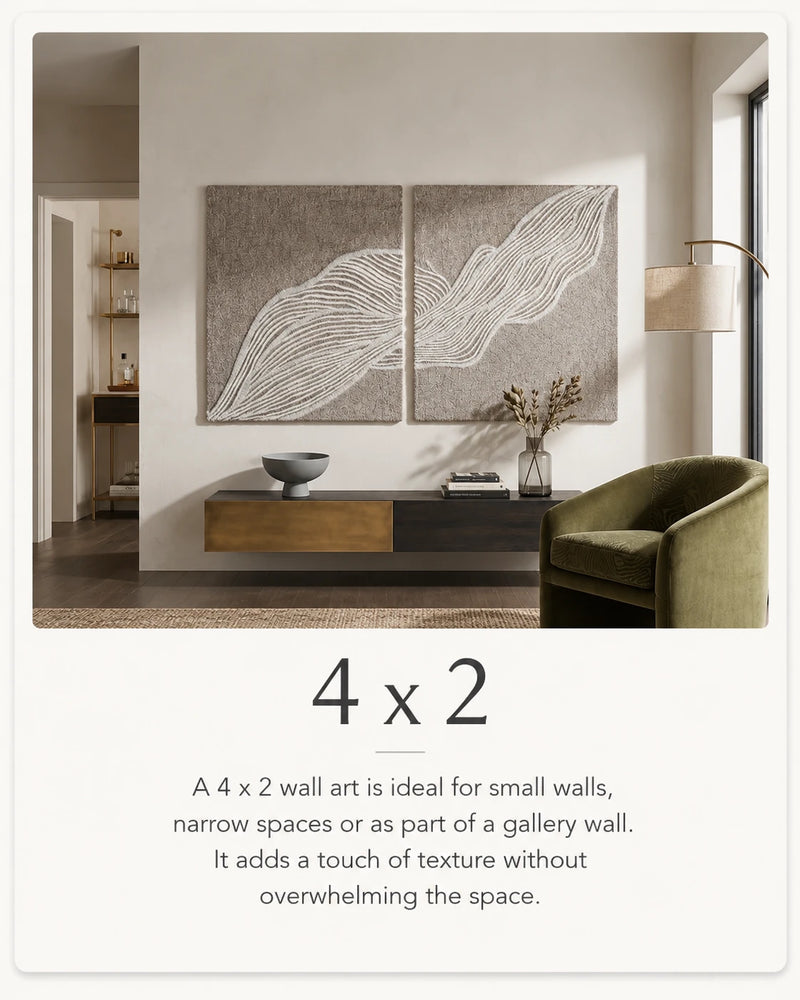 4 x 2 wall art in a living room