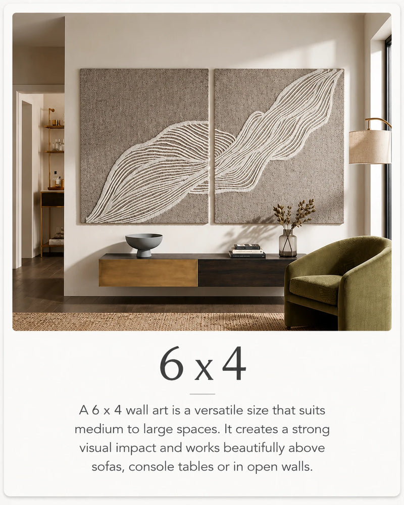 6 x 4 wall art in a living room