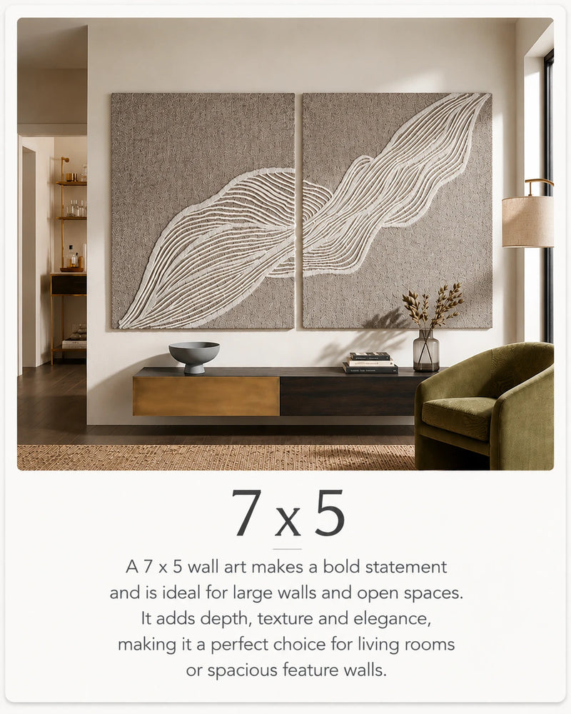 7 x 5 wall art in a living room